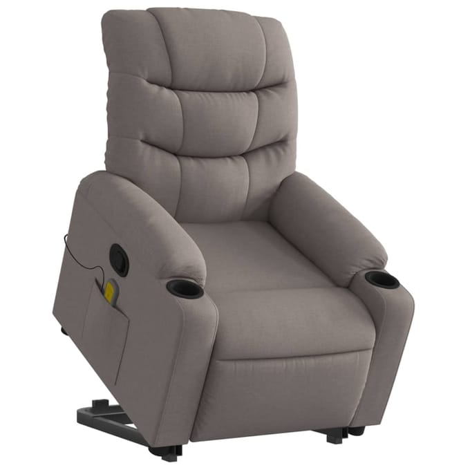 vidaXL - Sta-op-massagestoel - verstelbaar - stof - taupe