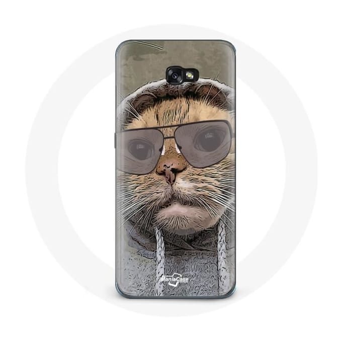 Hoesje voor Samsung Galaxy A3 2017 Kat met grappige fotokap Dieren