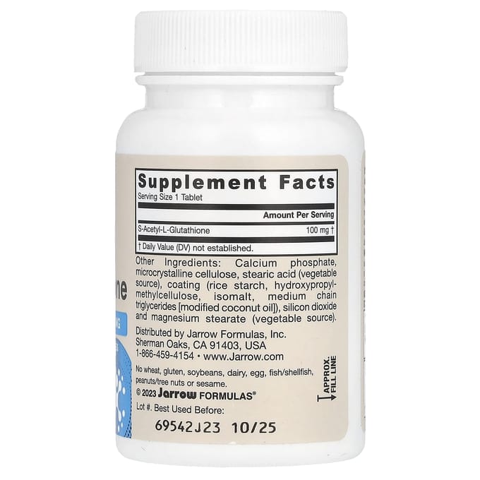 S-Acetyl L-Glutathione 100mg 60 tabletten | Jarrow Formulas