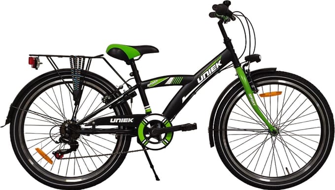 Kinderfiets Uniek 6S 24'' Zwart/Groen