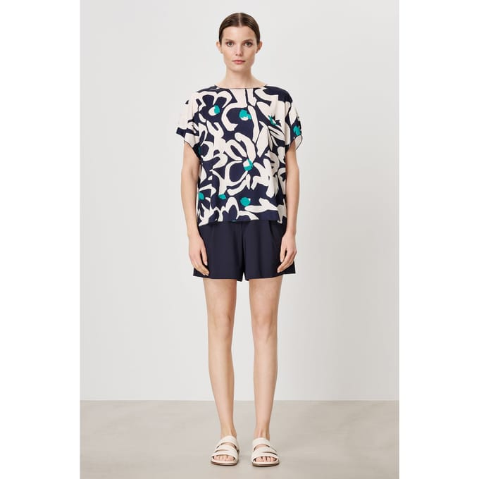 TRVL DRSS Printed Alba Top Ink Blue Maat: S | Blouses Outlet | Dames | Blauw