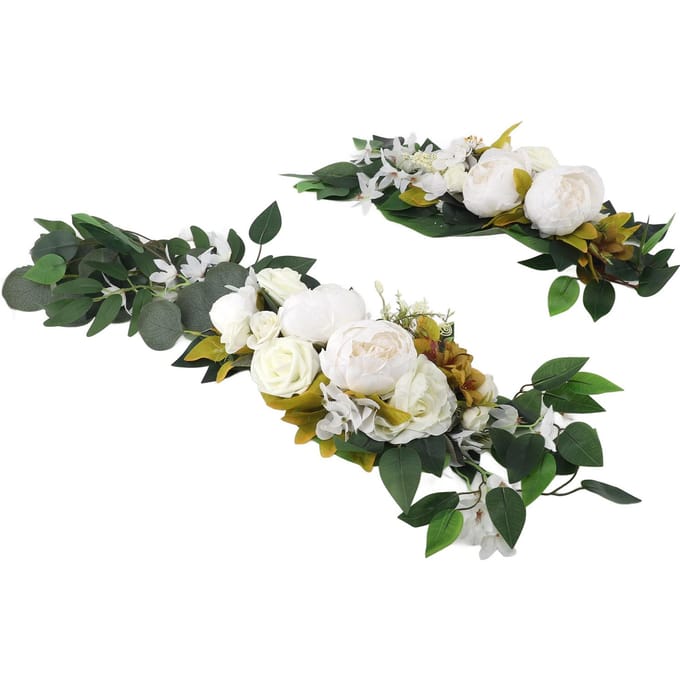 Bruiloftsboog Bekleding Kunstbloem Multifunctioneel Bruiloft Welkom Borden Bloemen Decoratie Wit wit