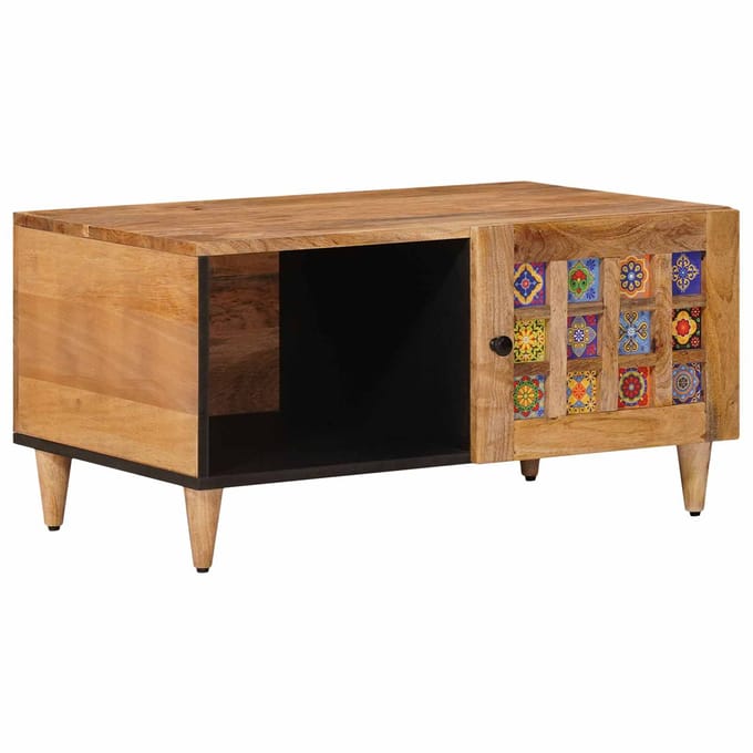 vidaXL - Salontafel - Naturel - 80 - x - 50 - x - 40 - cm - Massief - Mango - Hout