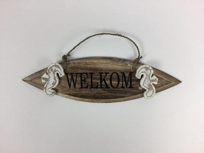 Surfplank 11x36 cm Welkom