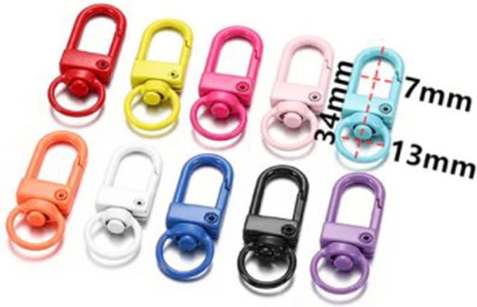 DW4Trading Mini Karabijnhaken - Sleutelhangers - Multicolor - Aluminium - 10 Stuks