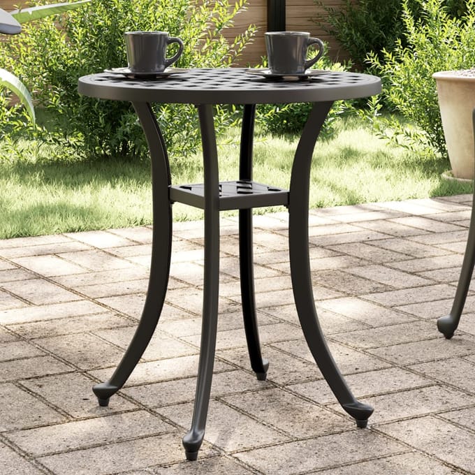 vidaXL - Tuintafel - Ø - 48x53 - cm - gietaluminium - zwart