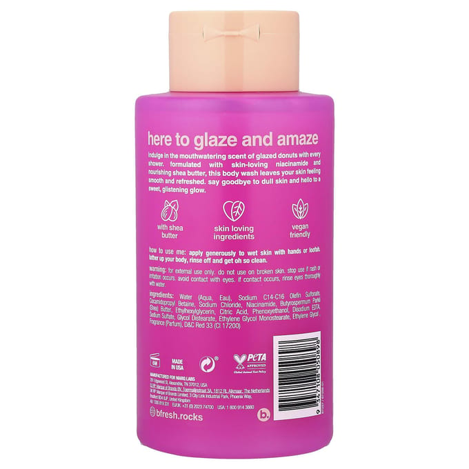 b.fresh, Ce n'est pas juste un glaçage, Gel douche éclatant, Donut glacé, 473ml (16 fl oz) pink