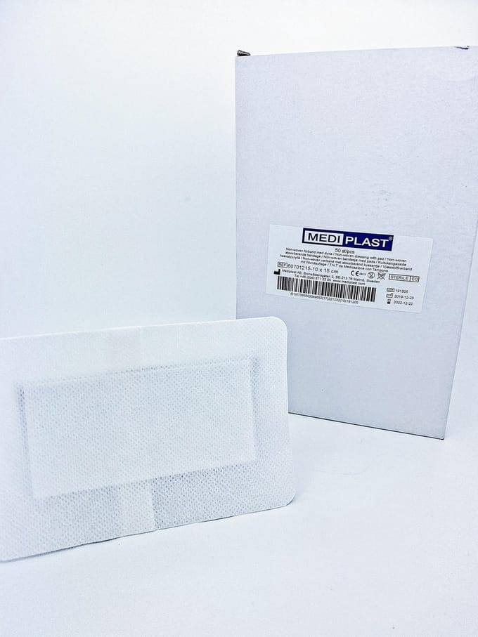 Mediplast Non-Woven Eilandpleister 10cm x 15cm - Doos 50 stuks