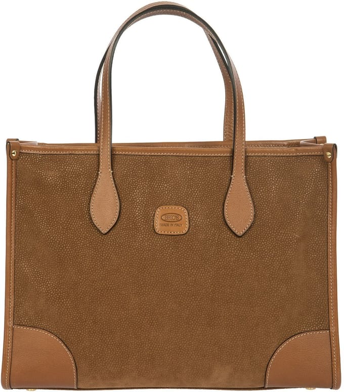 BRIC'S Schoudertas Laptoptas met laptopvak Life Opera Bag Camel Bruine