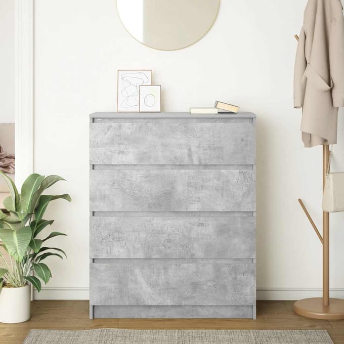 vidaXL - Dressoir - 80x35x99 - cm - spaanplaat - betongrijs