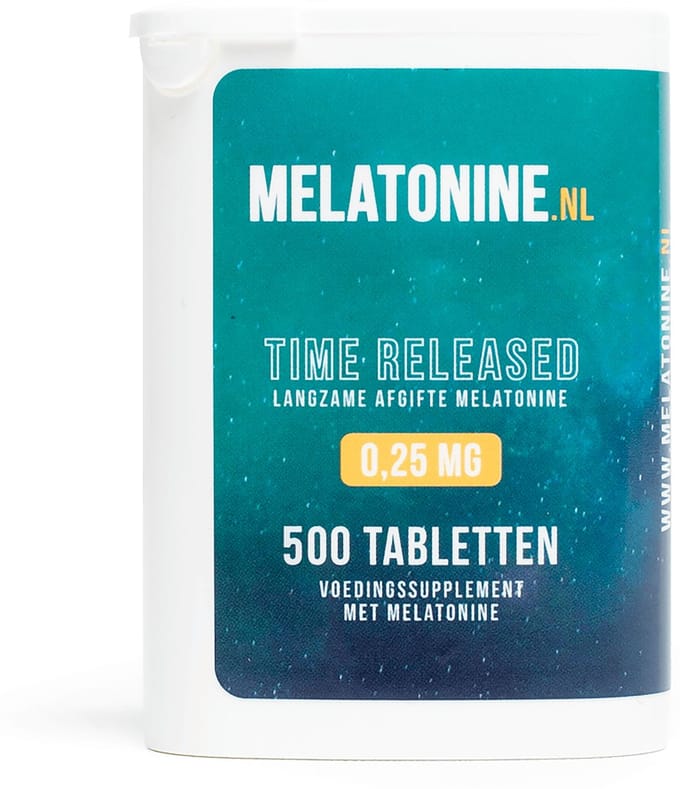 Melatonine.nl - Melatonine 0,25 mg Time Released - 500 tabletten - Melatonine Time Released Supplementen - vegan - voedingssupplement