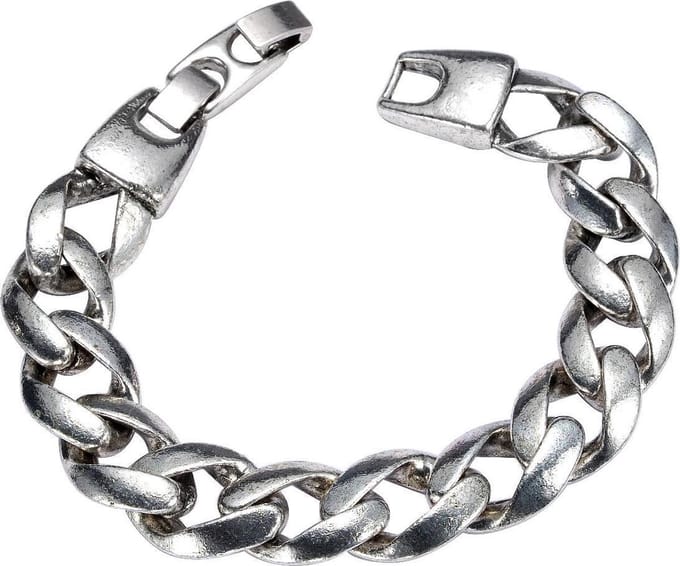Behave Armband zilverkleur met gourmet schakels unisex