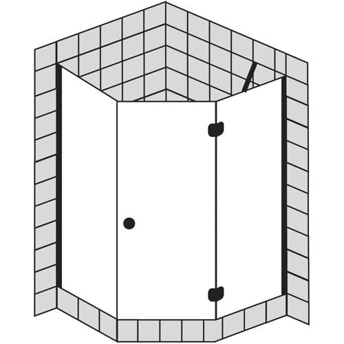 Sprinz Fortuna pentagon shower partially framed 100 x 100 x 200 cm FA46R002003301S