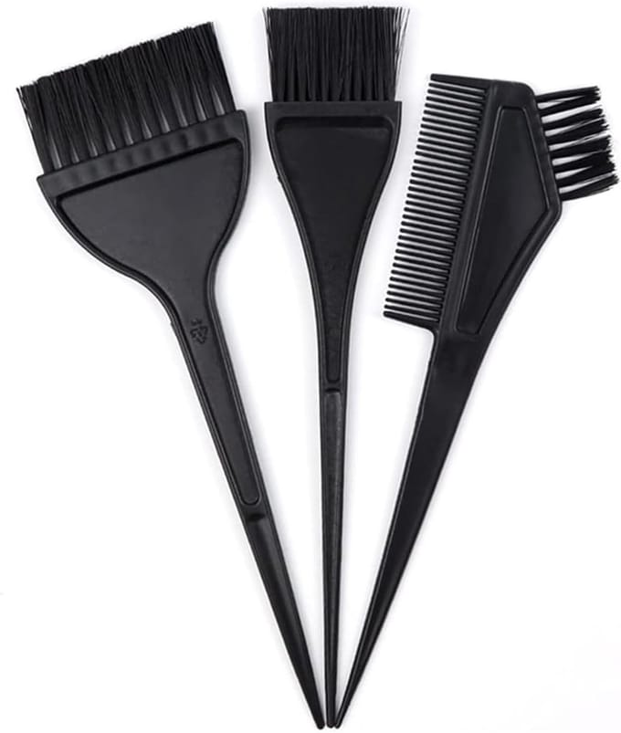Set van 3 Haarverfkwasten voor DIY Haarkleuring, Kleurborstel, Verfkam en Salon Tools