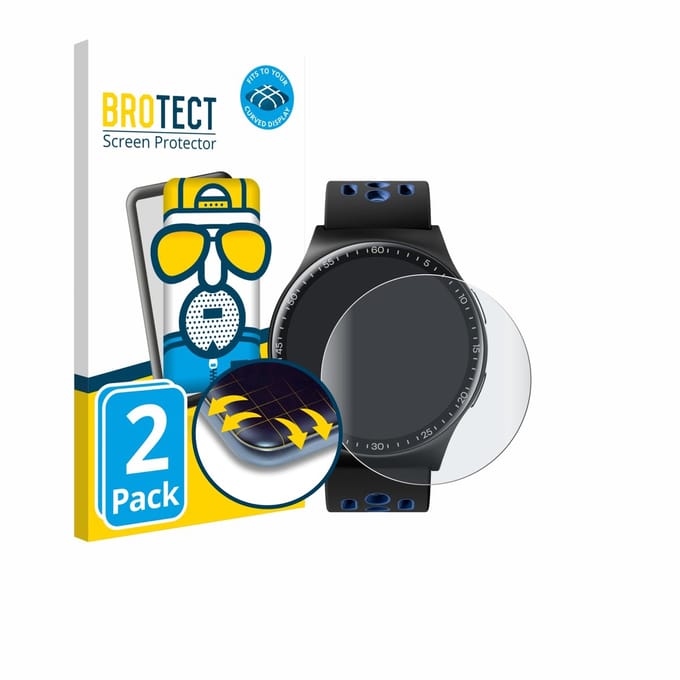 BROTECT - Screenprotector voor Reebok Pulse Smartwatch - Folie Beschermfolie matte volledig dekking 2 Stuks