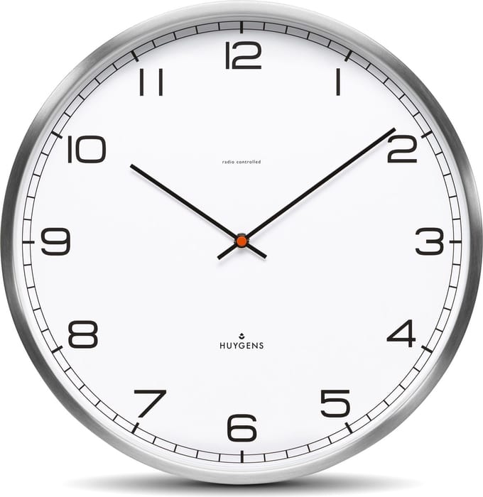Huygens - One Arabic 35cm - RVS - Wandklok - Stil - Zendergestuurd