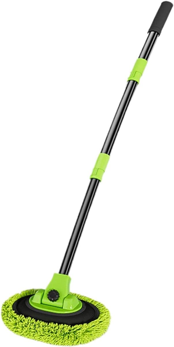 Uitschuifbare Was Mop - Auto Borstel - Voertuig Reinigen - Chenille Microfiber Kop - 102 cm Lengte - Multi kleuren