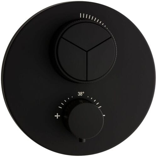 Herzbach DEEP BLACK concealed thermostat PUSH round 23.803055.1.12