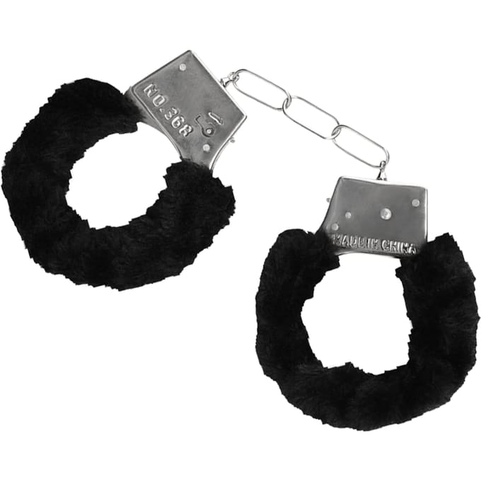 Pleasure Furry Hand Cuffs - With Quick-Release Button