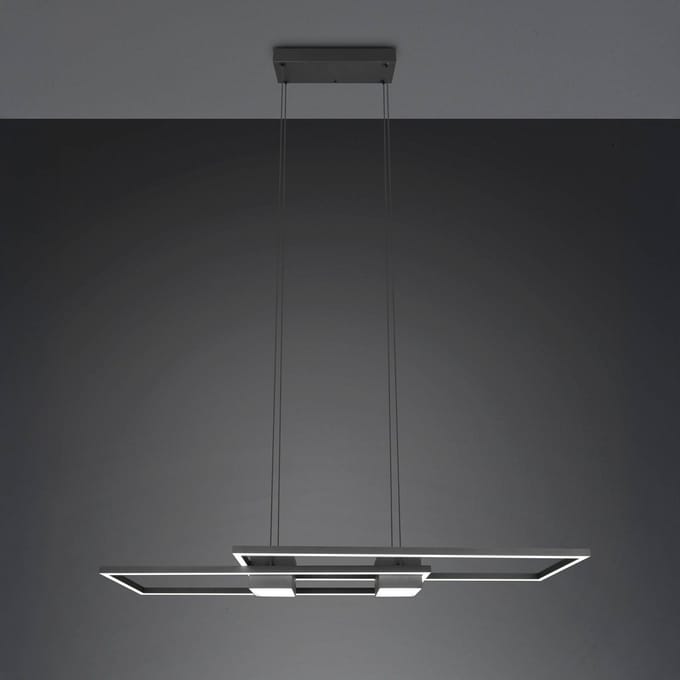 Trio Lighting Albany LED hanglamp, zwart, 100 x 28 cm, aluminium CCT dimbaar