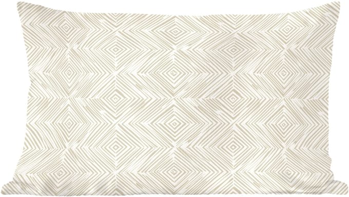 Sierkussens - Kussentjes Woonkamer - 60x40 cm - Abstract - Ruiten - Beige