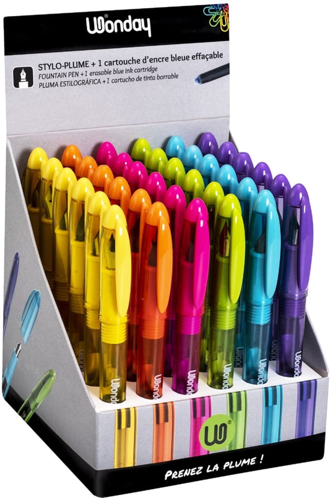 Vulpennen assortiment, gekleurd, 36 stuks display