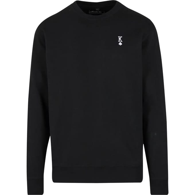 Mister Tee - King Sign EMB Light Crewneck sweater/trui - S - Zwart
