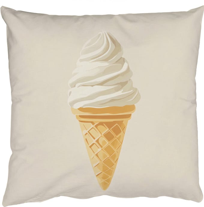 Sierkussens - Kussentjes Woonkamer - 60x60 cm - Softijs - Hoorntje - Wit