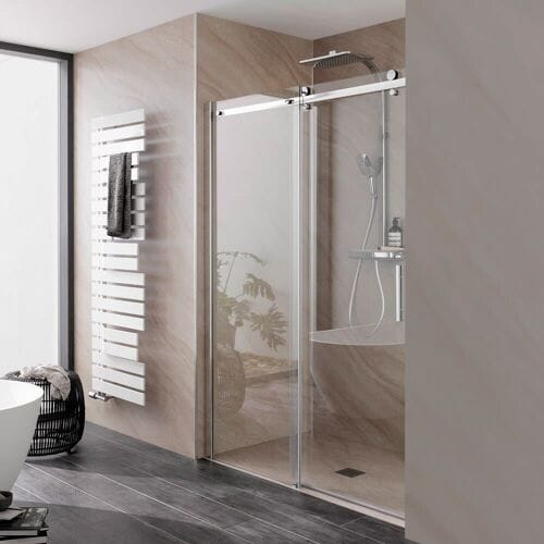 HSK Premium Softcube sliding door for niche 120 cm 2-piece, fixed element left 6822120-41-50-L
