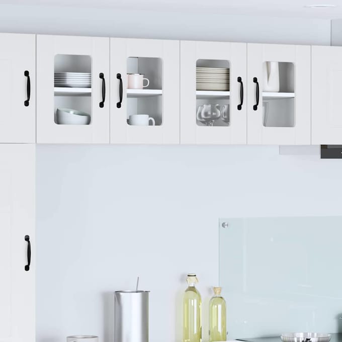 vidaXL - Wandglas - Kasten - LUCCA - Hoogglans - Wit - 60 - x - 31 - x - 40 - cm