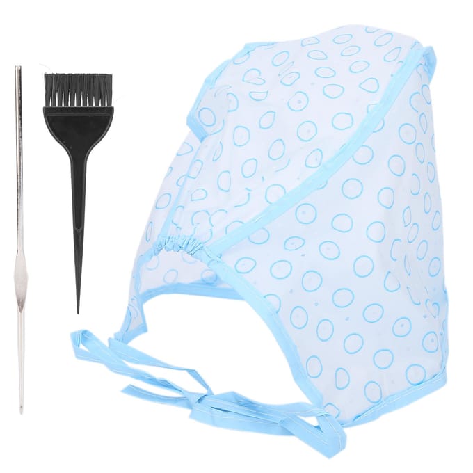 Ensemble de bonnets de mèches réutilisables avec brosses de teinture et aiguille à crochet white