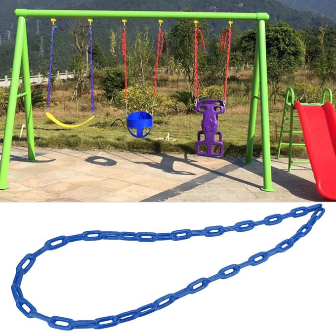 1.5m Kinderen Buiten Plastic Gecoat IJzer Speeltuin Schommel Link Ketting Speelgoed Accessoire(Blauw) blue