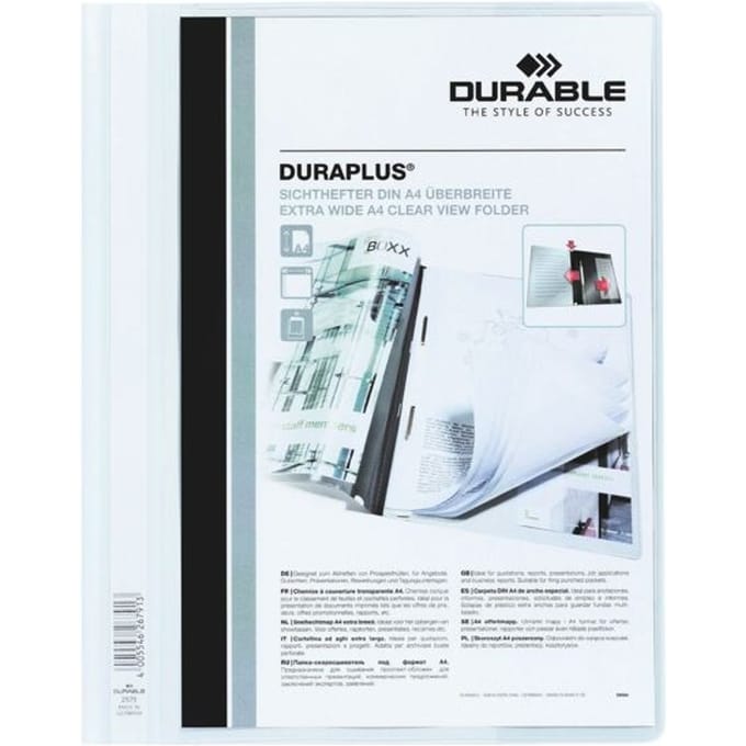Durable personaliseerbare snelhechtmap Duraplus wit