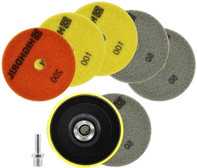 Polijstpads Set - Diamant Schijven - Steen Bewerken - Flexibel Nat Polijsten - 100 mm Diameter