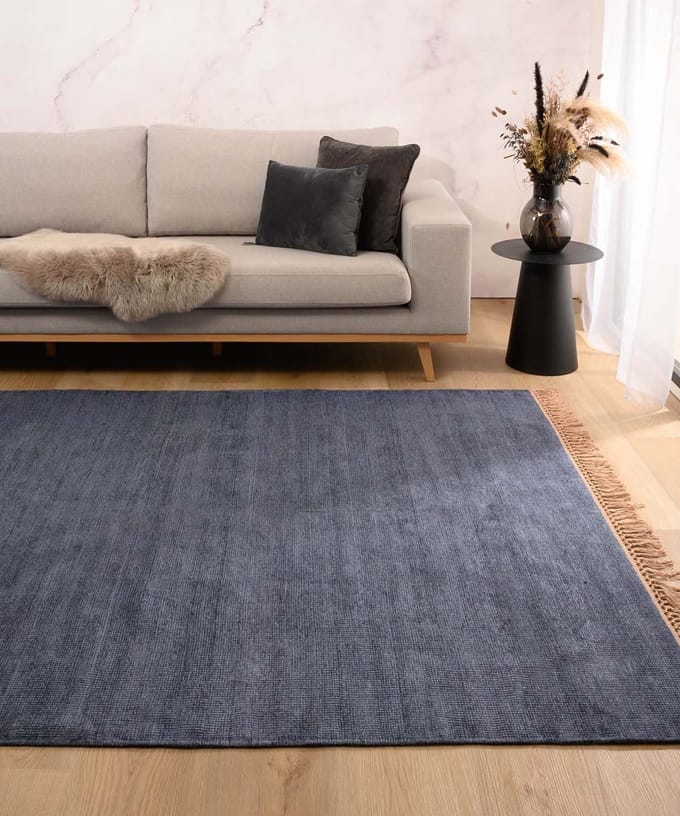 Viscose vloerkleed - Gem blauw 140x200