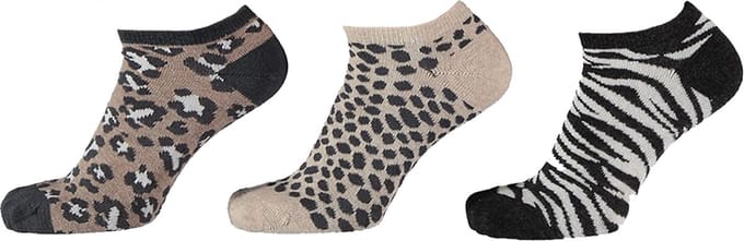 iN ControL 3pack sneakersocks ANIMAL beige 31/34