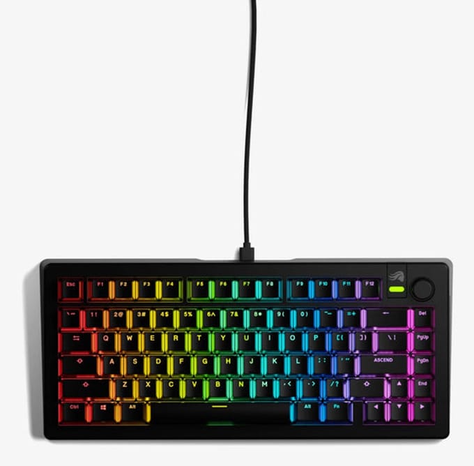 Glorious GMMK 3 - Mechanisch Toetsenbord - Bedraad - US QWERTY - 75% - RGB-Licht - Hot Swap - Zwart