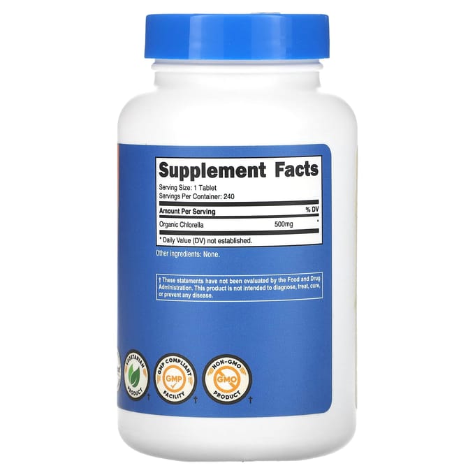 Nutricost, Chlorelle Bio, 500 mg, 240 comprimés