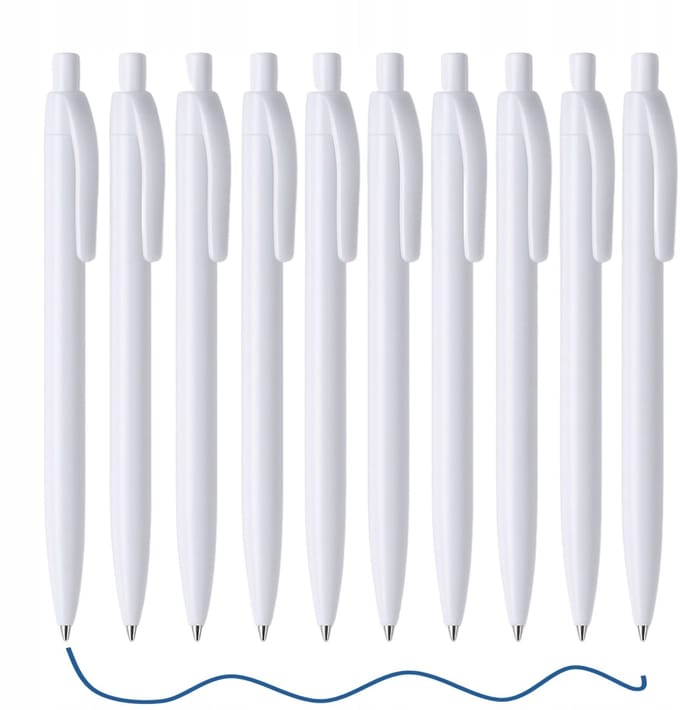 10x Blauwe ABS Ballpoint Pen M&C met Knop - Kantoor & School