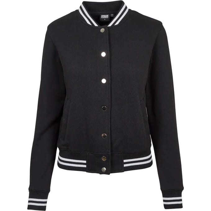 Urban Classics Ladies College Sweat Jacket Collegejas zwart-wit M