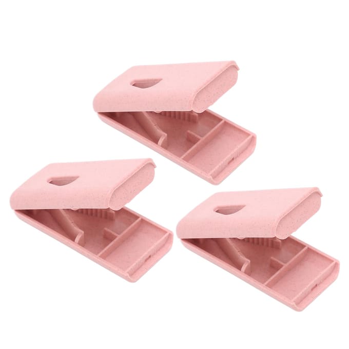 3 stuks Draagbare Medicijnsnijder Plastic Medicijnscheidingstool voor Kinderen OuderenRoze blauw