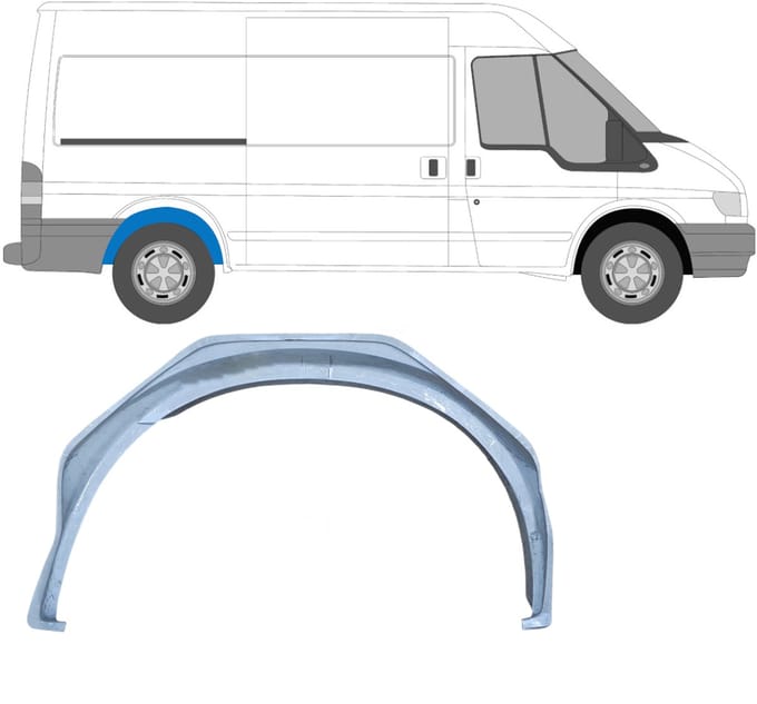 Binnenste reparatiepaneel achter wielkast voor Ford Transit 2000-2013 / Rechts