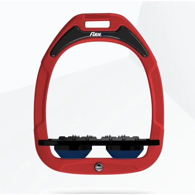 Ultra Grip platte stijgbeugels rood/zwart/marine Flex-On Green Composite