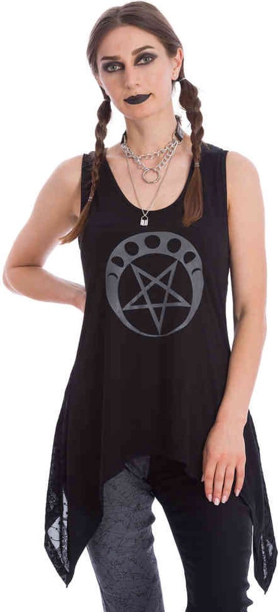 Banned - CIRCLE FLOCK Mouwloze top - 3XL - Zwart