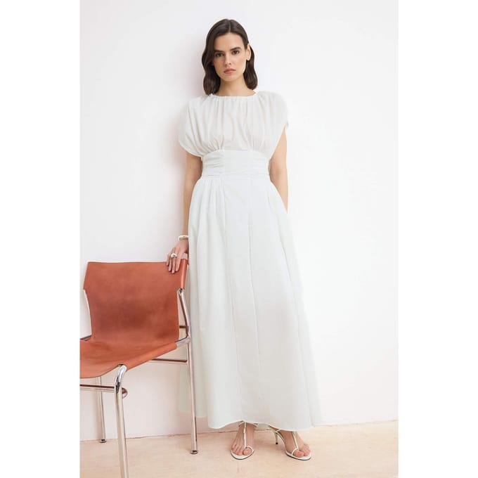 Platte mouwloze midi-jurk voor dames