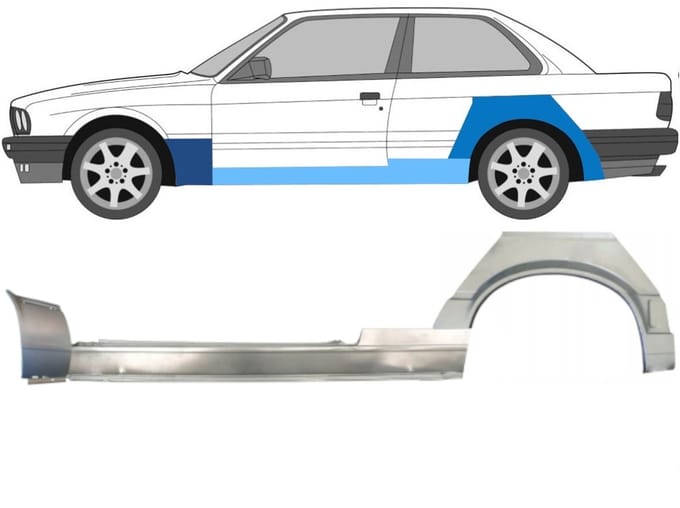Reparatie dorpel + voorste spatbord + achterste spatbord voor BMW 3 E30 87-94