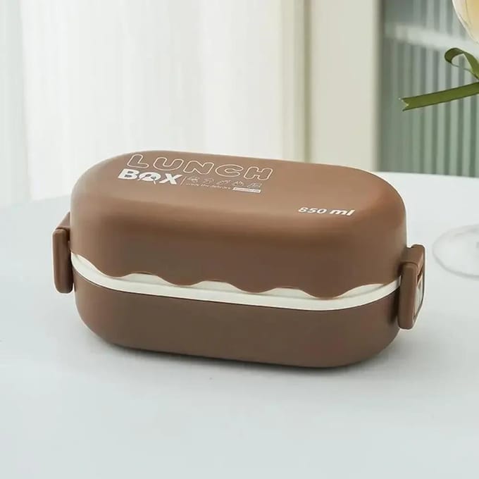Draagbare Lunchbox Voor Kinderen Magnetronbestendig Plastic Bento Box Met Vakken & Sausbakje Stapelbare Salade Fruit Voedselcontainer 2&850ml gray