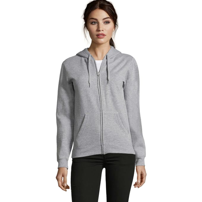 SOLS Dames/Dames Seven Full Zip Hoodie (Grijze Melange)