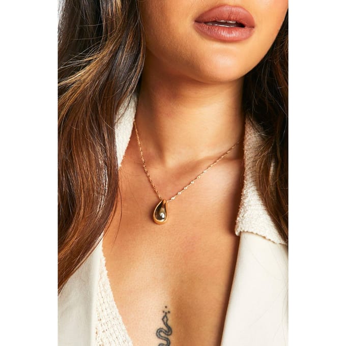 boohoo Dames Gouden Chunky Traanvormige Ketting