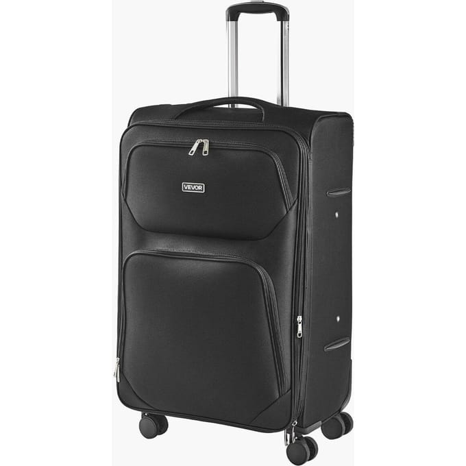 Valise extensible souple de 71 cm avec roues multidirectionnelles pour bagage enregistré Noir